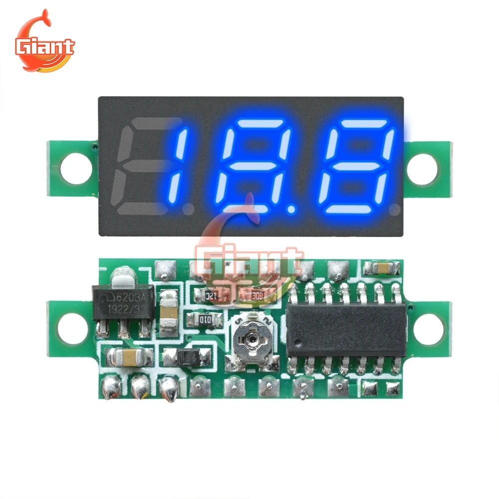 0.28 inch DC 0-100V Mini Voltmeter Meter LED Digital Display Volt Voltage Tester Fine Adjustment Voltage DC 5V 12V 24V 36V 48V