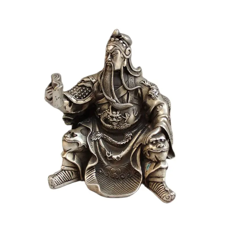 

China's white copper God of wealth, handicraft collection.