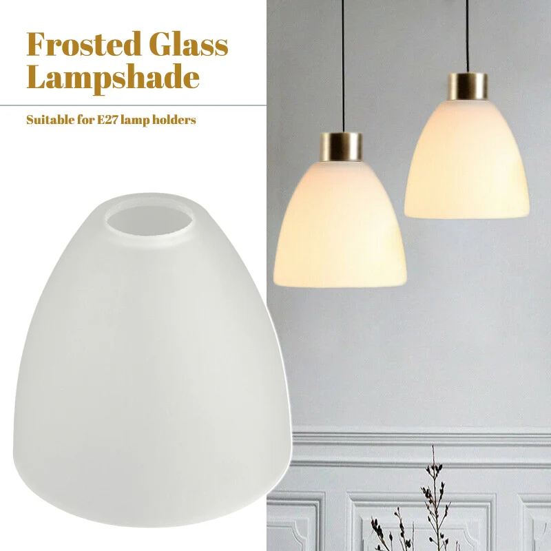 White Frosted Glass Lamp Shade Bell Shaped Lampshade Fitting Lamp Pantalla Lampara Chandelier Wall Lamp Nordic Modern Home Decor