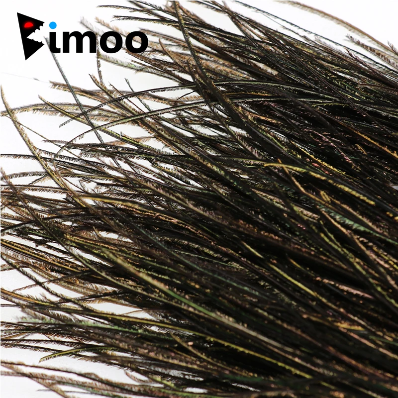 Bimoo Olive Green Natural Peacock Herl Feather Wire Fly Tying Material for Dry Wet Fly Nymphs Streamers Trout Fishing Lure Bait