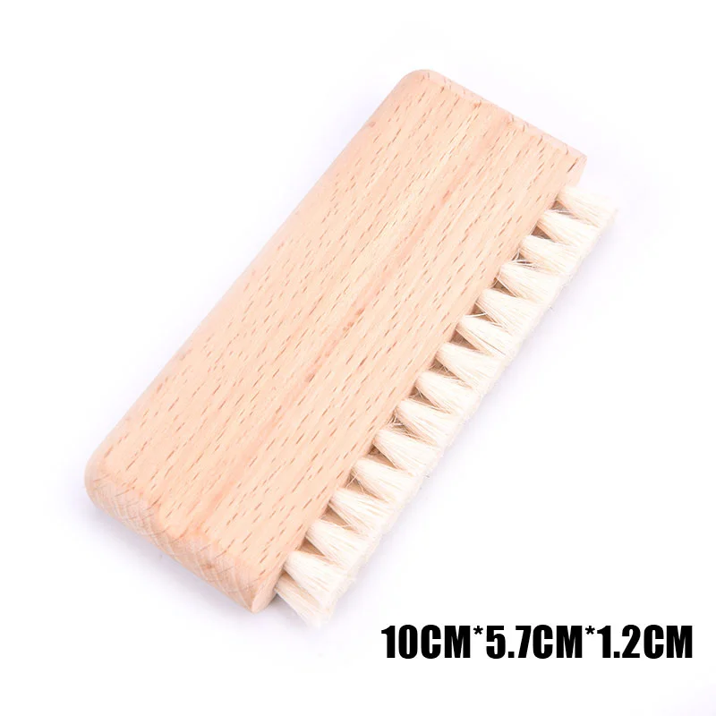 LP Vinyl Record Cleaning Brush Anti-static Goat Hair Wood Handle Brush Cleaner for Cd Player Turntable