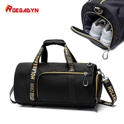 ROEGADYN Outdoor Sports Bags Women Fitness Waterproof Sports Bag Dry Wet Separated Yoga Gym Bag Shoes Compartment Travel Handbag