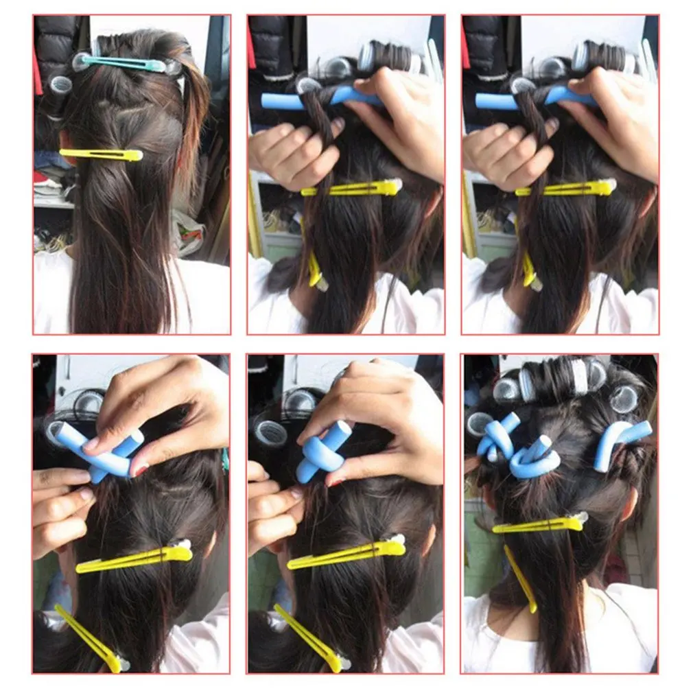 Rulos rizadores de pelo para mujer, rizadores de pelo suaves de algodón perlado, Bagels, flexible, varillas, rizos mágicos en espiral