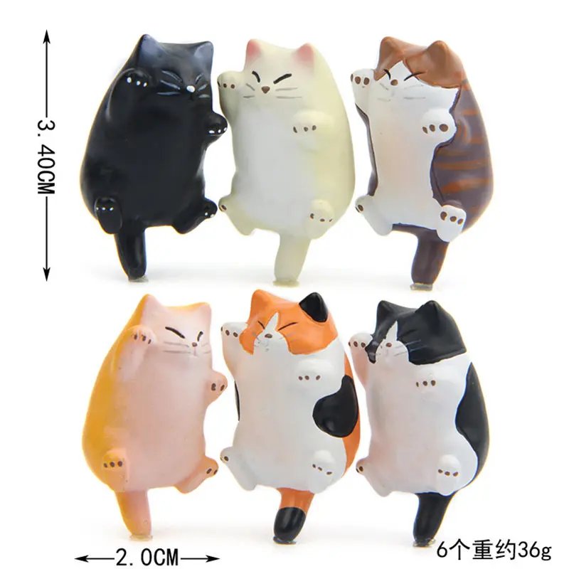 Cute Resin Fat Cat Fridge Magnets Magnetic Ornament Home Decor DIY Pet Kitten Refrigerator Stickers Craft Accessories