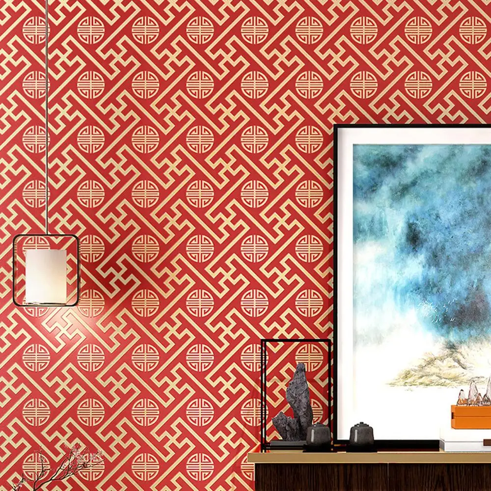 

Traditional Chinoiserie Wallpaper 3d Living Room tv Background Wallpapers Mural Chinese Red Wall Papers Home Decor Tapety