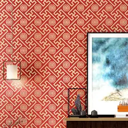 Traditional Chinoiserie Red Wallpaper 3d Living Room Tv Background Mural Chinese Classic Wall Papers Home Study Room Decor