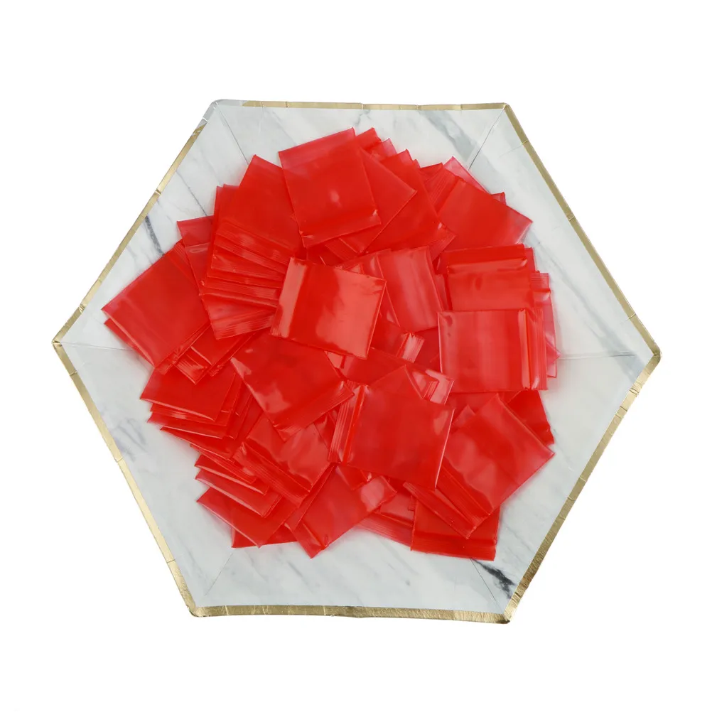 100pcs 3*4cm red Mini Bags Plastic Nuts Coins Packaging Bags Small Plastic Zipper Bag Jewelry Coin Poly Bag