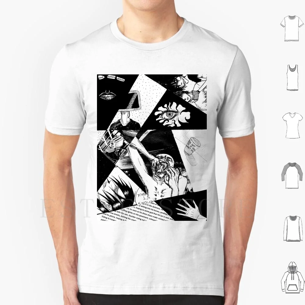 Big Ol' Mess T Shirt Cotton Men DIY Print Mess Fuxxinsomnia Too Much Garbage Help Toaster Eye Scream Morbid Much Dark Black And