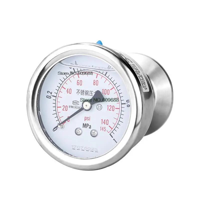

Axial shock-proof Pressure Gauge YN60ZBF Oil Hydraulic Air Water Pressure Vacuum Gauge Backlink Type Disc Clamp Type