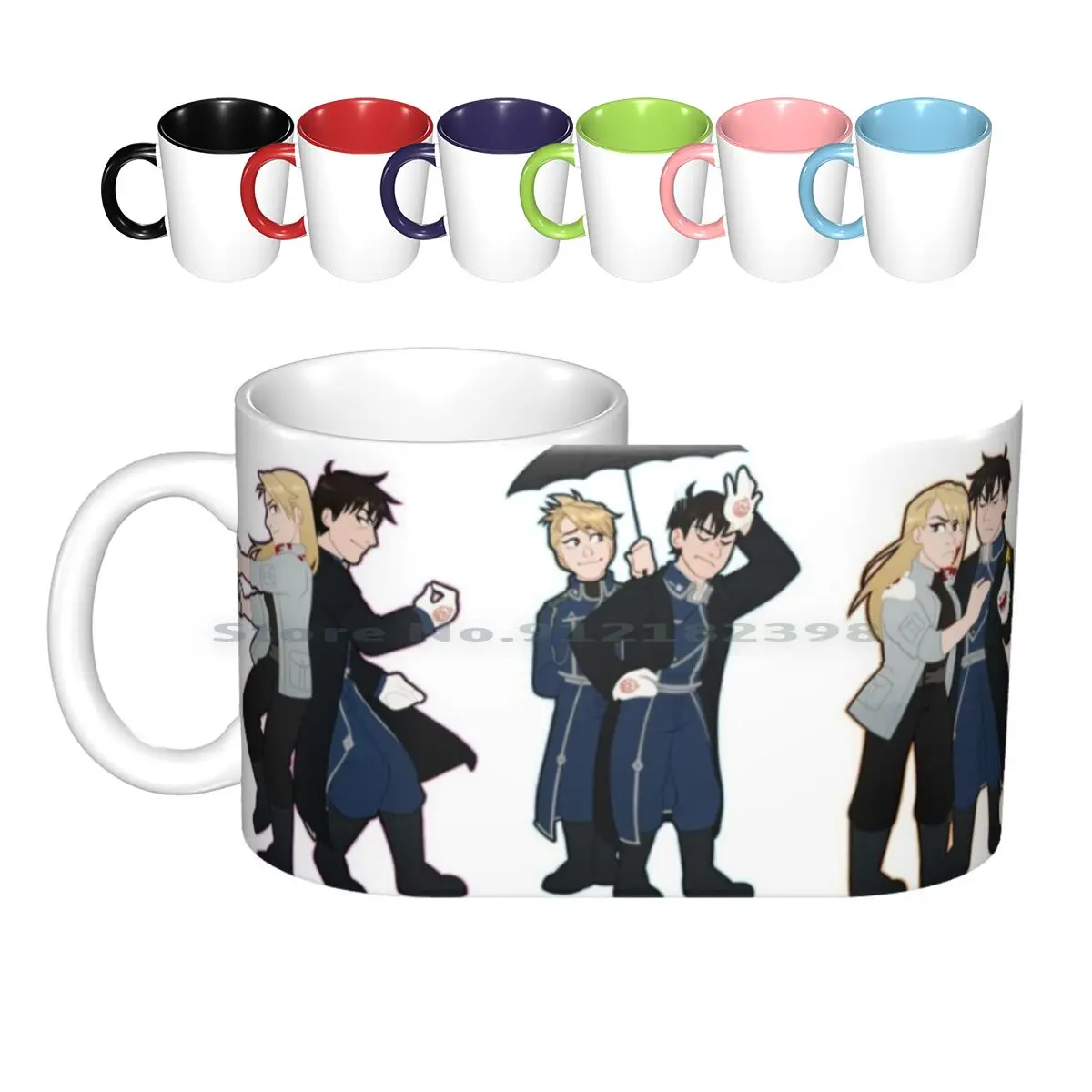 Royai Design Set Ceramic Mugs Coffee Cups Milk Tea Mug Fullmetal Alchemist Royai Roy Riza Hawkeye Fullmetal Alchemist