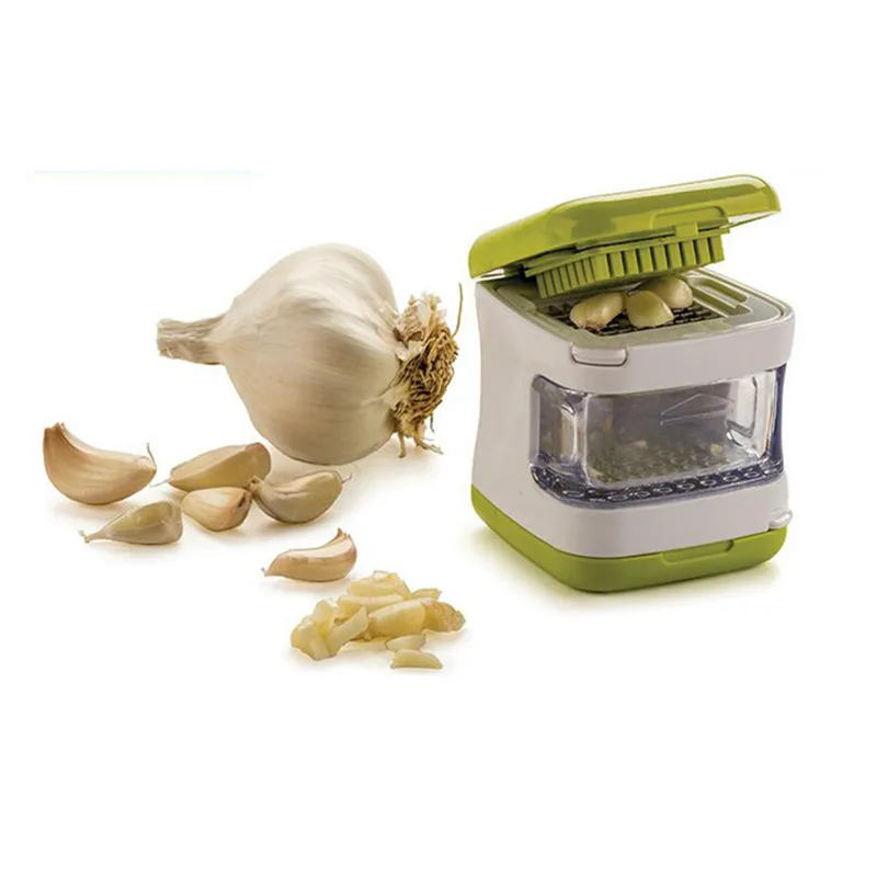 Plastic Garlic Cutter 2 in 1 Garlic Press Garlic Crusher Cube Kitchen Tools