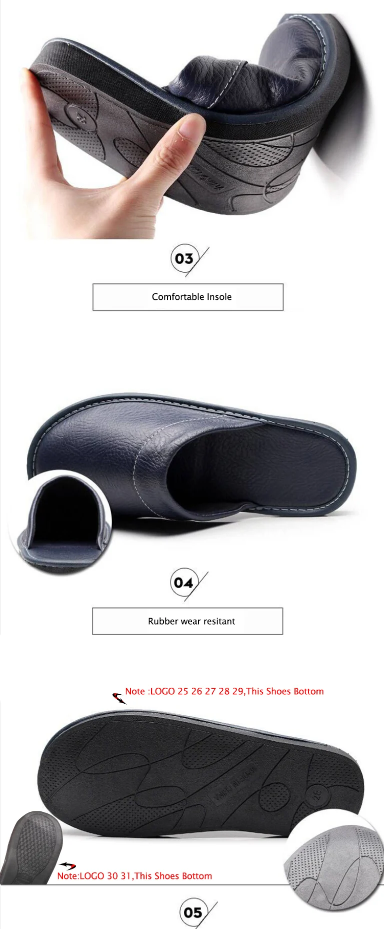 Plus Große Größe 47 48 Unisex Echtes Leder Hausschuhe Wasserdichte Indoor Haus Marke Schuhe Männer Hausschuhe 2022 Neue Mann Frauen hausschuhe – Detail 5