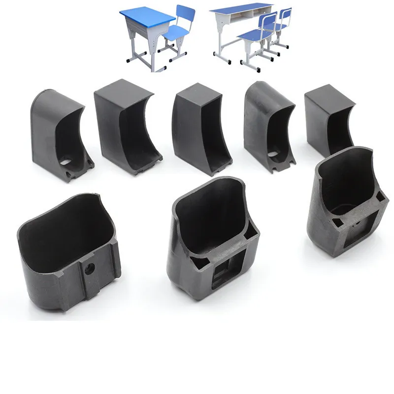 4pcs Black Rubber Feet student desk chair Internet cafe Training class room table leg caps oval Non-slip Table Foot dust Cover