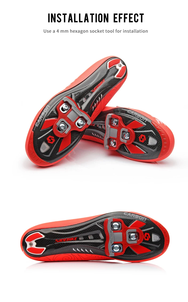 Cales SPD-SL Pour Pédales Automatiques De Vélo route Type Look Keo 9 Velox Rouges