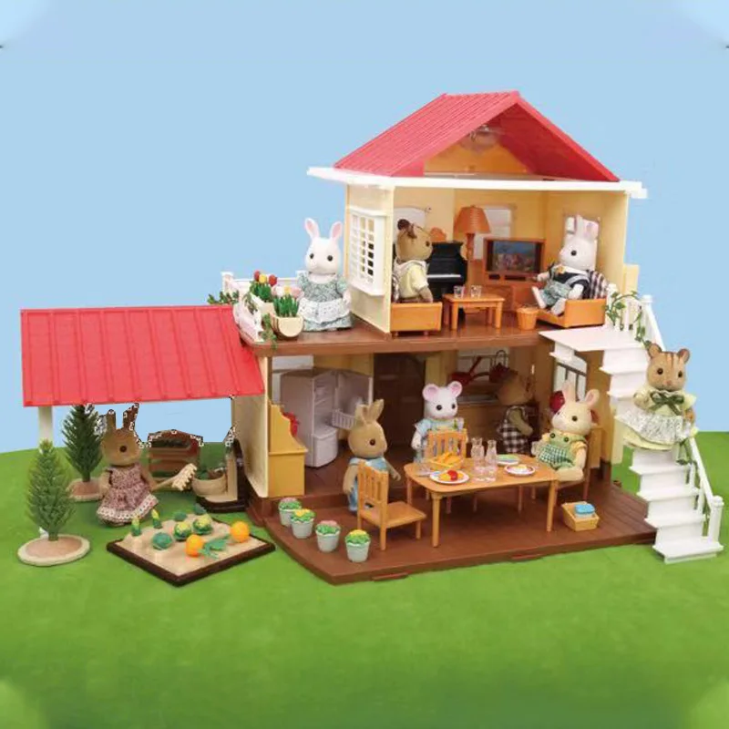 Famille d'animaux de la forêt pour enfants, maison de simulation, jouet pour fille, cabane, mini villa, cabane de cuisine, ABS, 1:12, 1/12