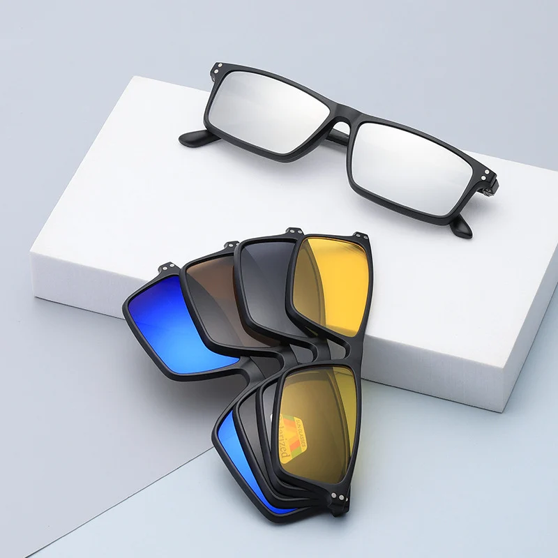 Magnet Clip Sunglasses Myopia Glasses Set Prescription -0.5 To -10 Men Women 1.56 1.61 1.67 Lenses Nearsighted Astigmatism F231