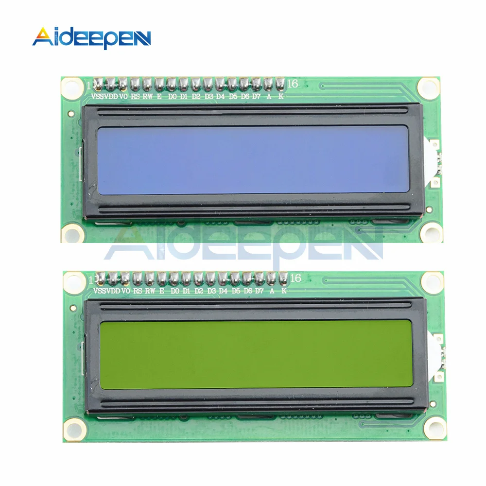 LCD1602 1602 LCD Module Blue / Yellow Screen 16x2 Character LCD Display PCF8574T PCF8574 IIC I2C Interface 5V for Arduino