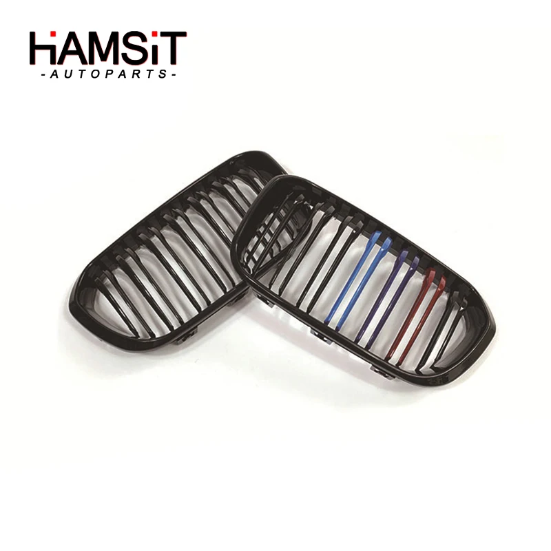 Hamsit Two-line three-color Front Grille grid car modification heat dissipation grille For BMW 1 Series F20 2015-2020