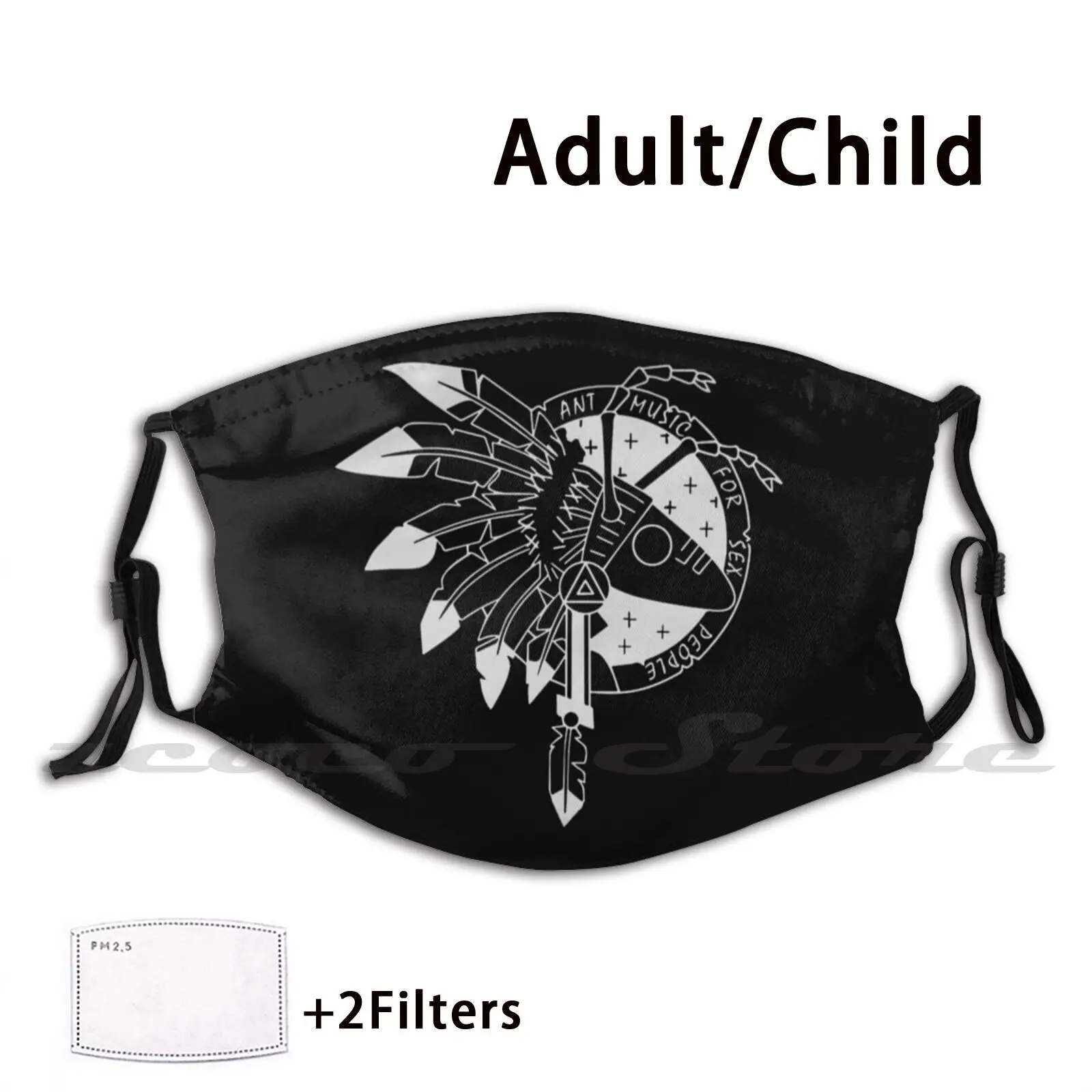 Masque lavable pour adultes et enfants, musique pour personnes sexuelles, motif personnalisé, filtre Pm2.5