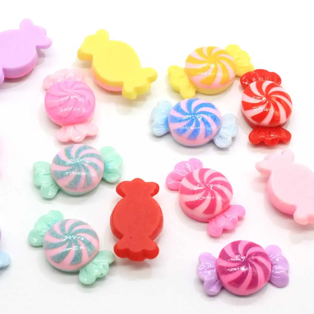 Kawaii Resin Flatback Sweet Candy Lollipop Ornament Accessories Girls Hair jewelry DIY Accessories Embellishments Craf