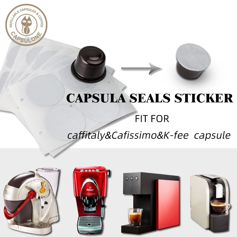 CAPSULONE Reusable Aluminum Foil sticker Compatible with caffitaly & Cafissimo & K-fee capsule