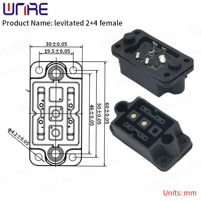 High Power Connector Socket Plug For E-Bike Scooter EV Charger Suspension Electric Vehicle Gold Plating 30-50A IP67