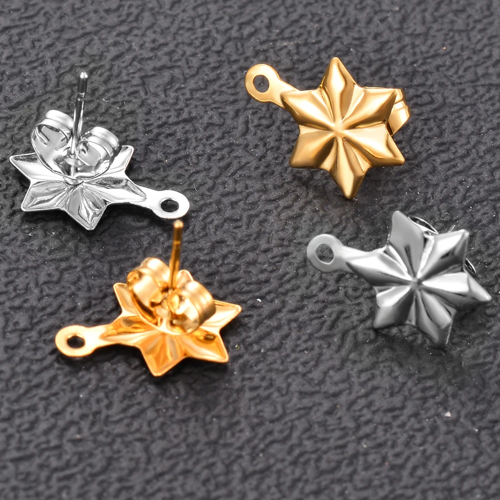 20 stücke Edelstahl Geometrische Runde Ohrring Stud Blumen Ohrringe Zubehör Basis Anschlüsse Linker Diy, Die Entdeckungen – Detail 6