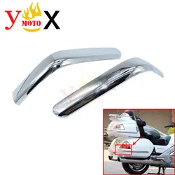 Pair Chrome ABS Lower Side Corner Trunk Saddlebag Accent Trim Strip Cover Decal For Honda Goldwing GL1800 2001-2011 2002 2003