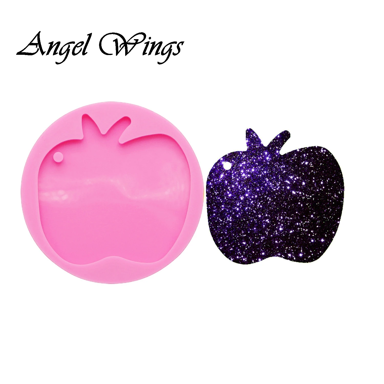 Apple Shape Silicone Mold Keychain Mold for Shiny Epoxy Resi