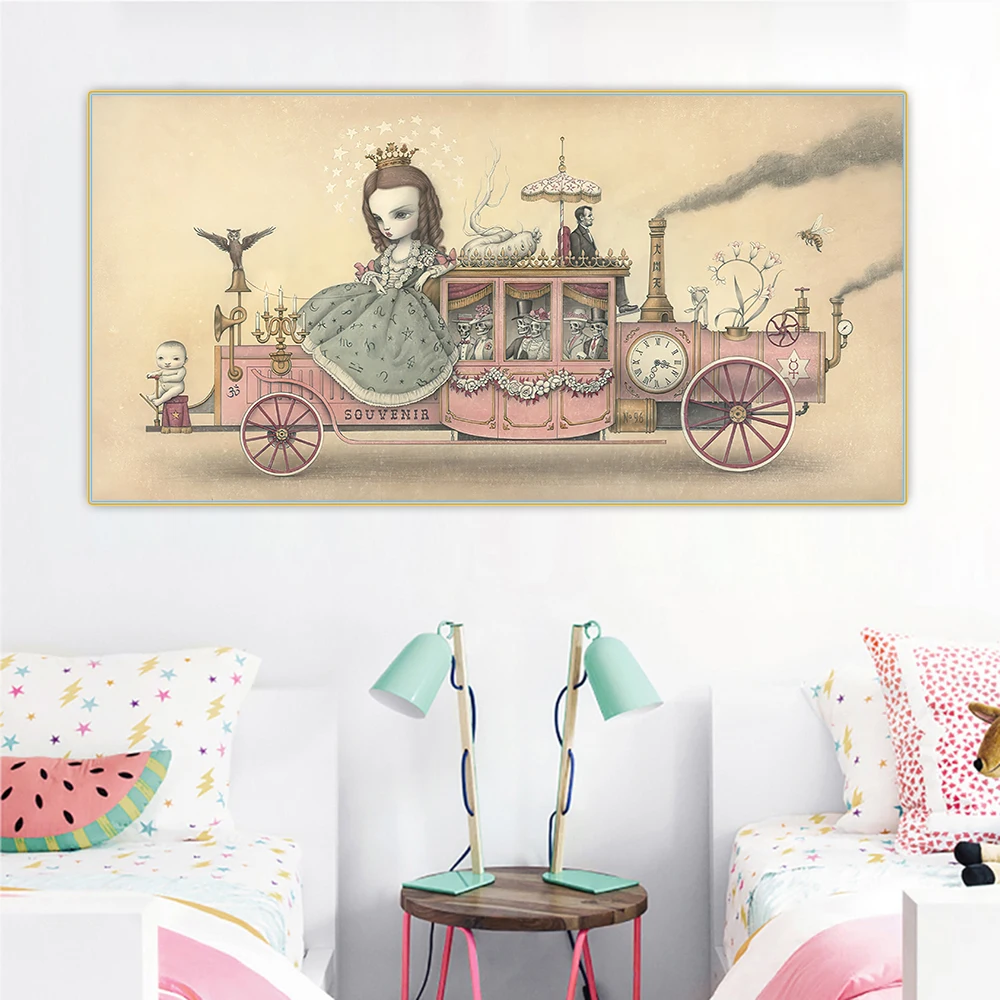 Citon Mark Ryden《Omnibus》Surrealist Canvas Art Oil Painting Artwork Poster Picture Wall Decor Modern Home Living room Decoration