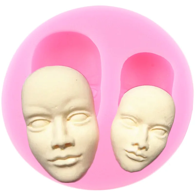 Human Face Silicone Mold DIY Doll Candy Polymer Clay Resin Molds Fondant Cake Decorating Tools Chocolate Cupcake Topper Moulds