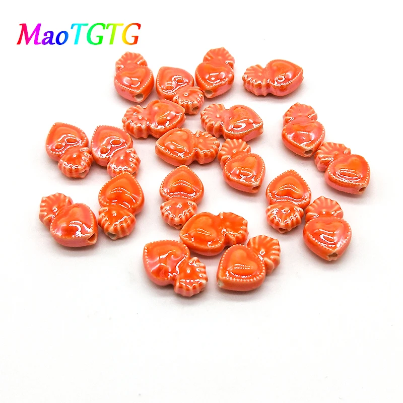 Fashion Torch Heart Shape Ceramic Beads For Jewelry Making DIY Necklace Bracelet Earring Color Ceramic Beads Jewelry Accessories