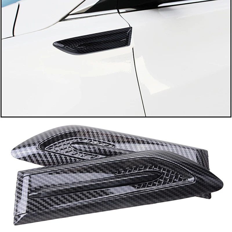 Side Fender Vent Air Mesh Pattern Wing Cover Trim Carbon Fiber Pattern Car Styling Shark Gill ABS 3D Sticker Exhaust Vent