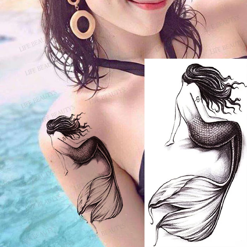 1x Waterproof Flower Temporary Tattoo Sticker Snake Rose Flash Lace Wolf Lion Body Art Arm Fake Sexy Women Men Sleeve