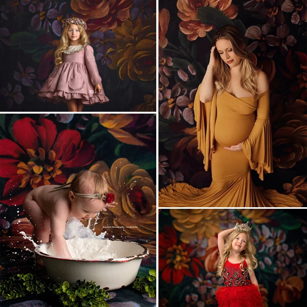 خلفية مزهّرة للأطفال ديكور للحوامل وتصوير الكبار خلفية فنية على شكل كعكة تحطيم صورة دعائم أعياد الميلاد للتصوير الفوتوغرافي للأطفال