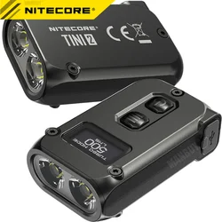 Nitecore TINI2 Dual-Core 500 Lumens Built-In Battery Pack USB-C Rechargeable 2LEDs Keychain Flashlight Outdoor Camping Daily EDC