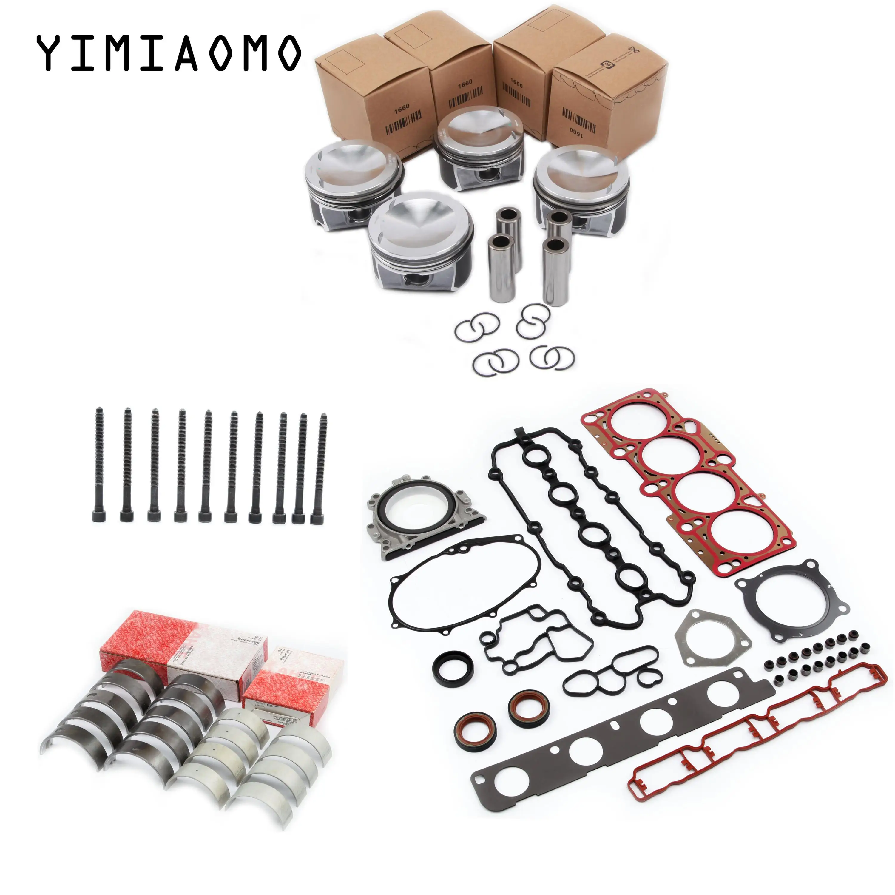 

06D 107 066 S Pistons & Rings Φ82.51mm / Φ22mm Engine Overhaul Repair Set For Audi S1 S3 TTS VW Golf Scirocco 2.0 R Seat Leon