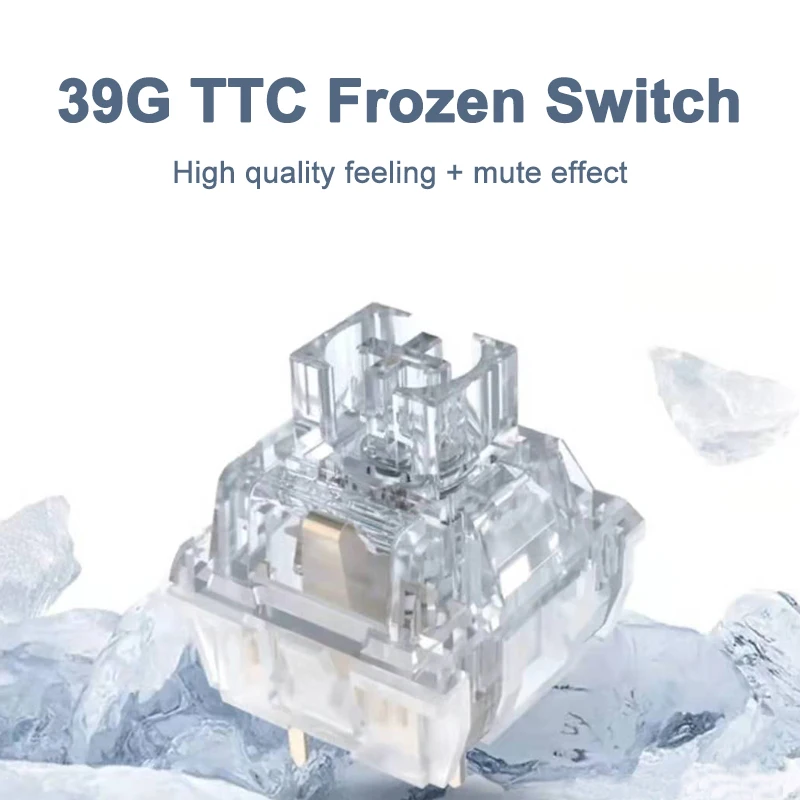 

TTC Frozen Switch for Mechanical Keyboard Silent Mute Linear 39g 3pins Same Hand feel as Gold Pink Switch Transparent PC Game