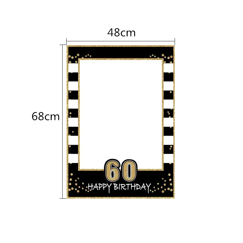 30 40 50 60 Year Birthday Photo Booth Props Adult Men Women Birthday Party PhotoBooth Props Frame Anniversary Decor Supplies