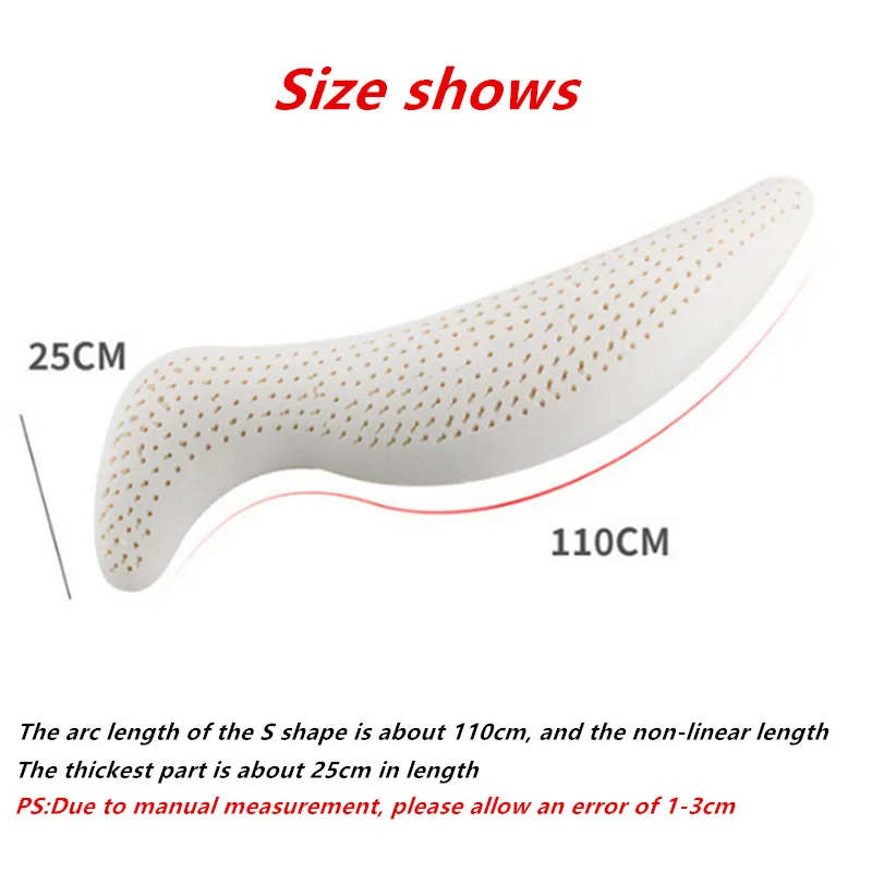 Boyfriend S-shaped Thailand Original Natural Latex Safety Relax Pillow For Pregnant Side Sleeping Leg Pillow Massage Pillows