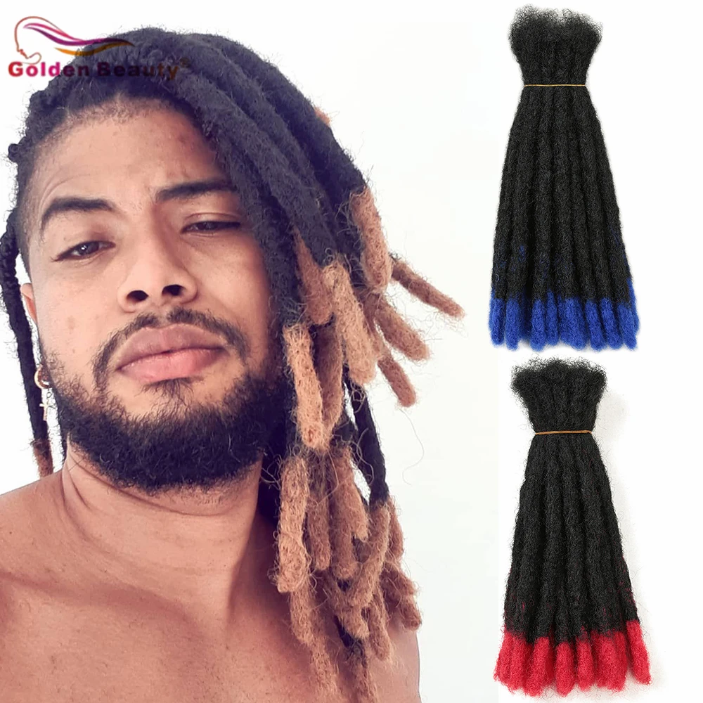 Golden Beauty Synthetic Hair Extensions 10inch Dreadlocks Fashion Hip Hop Style Men Handmade Crochet Dread Lock Janet Collection