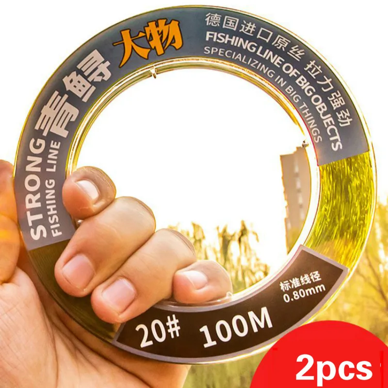 

2pcs 4.0#-20# Nylon Rock Fishing Line for Herring Fish Fluorocarbon Line Super Strong Pull Line Sinking 0.30-0.80mm Diameter