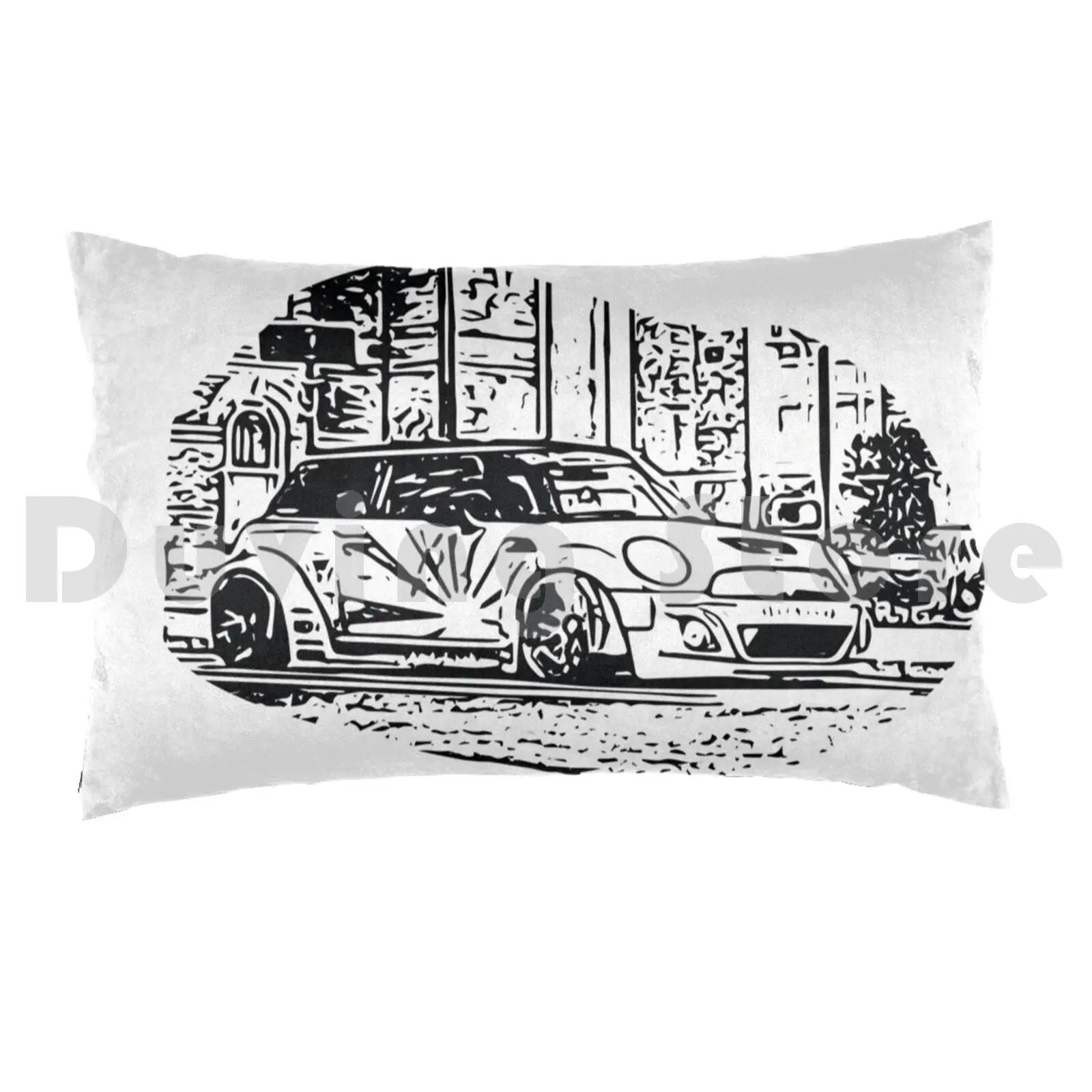 Mini Pillow Case Printed 50x75 Mini Moris Cooper Car London