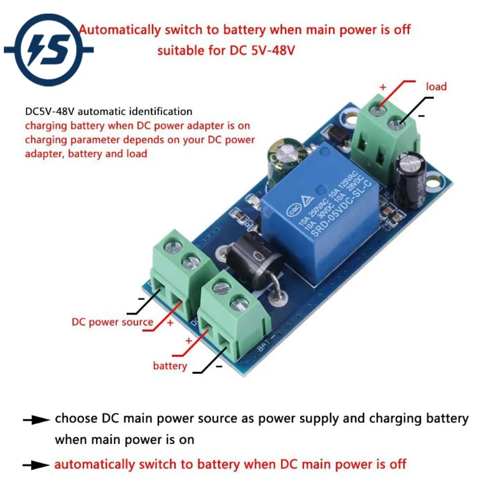 Over-discharge Low Voltage Disconnect Cut Off Board Battery Charger Protection 10A 5V 12V 24V 48V AC 220V UPS Switching Module