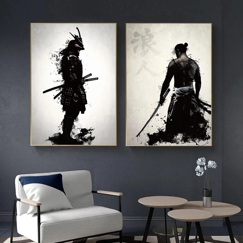 

Japanese Samurai Posters HD Print on Canvas Modern Wall Art Decorative Pictures Figure Paintings for Living Room Decor No Frame