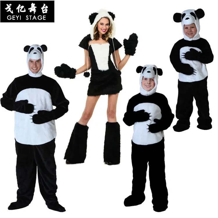 

Cute Cartoon Panda Bear Costume Anime Cosplay Outfit with Glove Halloween Party Fancy Jumpsuit for Adult Kids