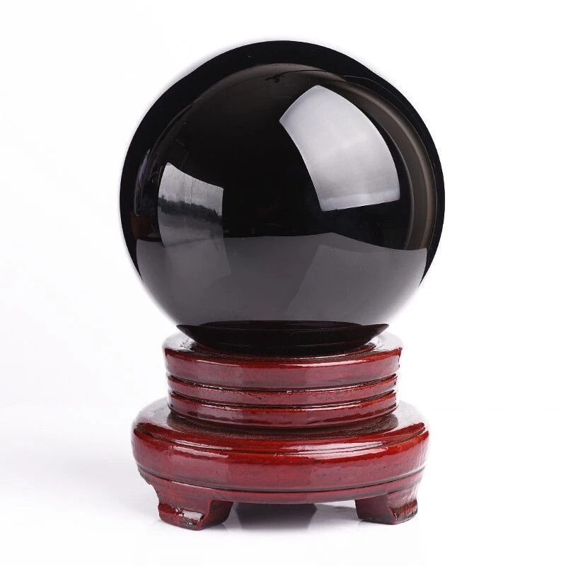 30mm-100mm Black Obsidian Crystal Ball Feng Shui Decorative Ball Healing Stone Photography Props Glass Global Sphere  Home Decor