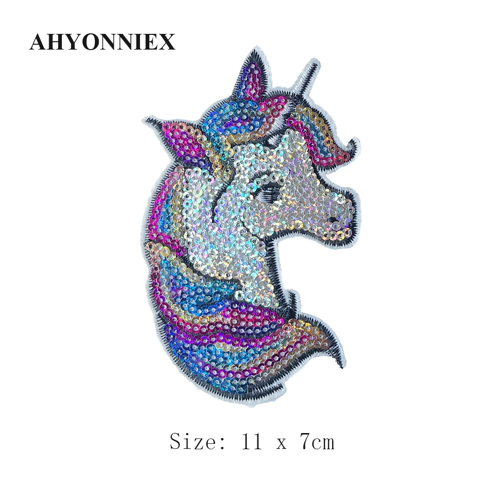 10pcs/lot Unicorn 3D Sew On Sequins Patch Clothes DIY Iron On Patches for Clothing T-shirt Dress