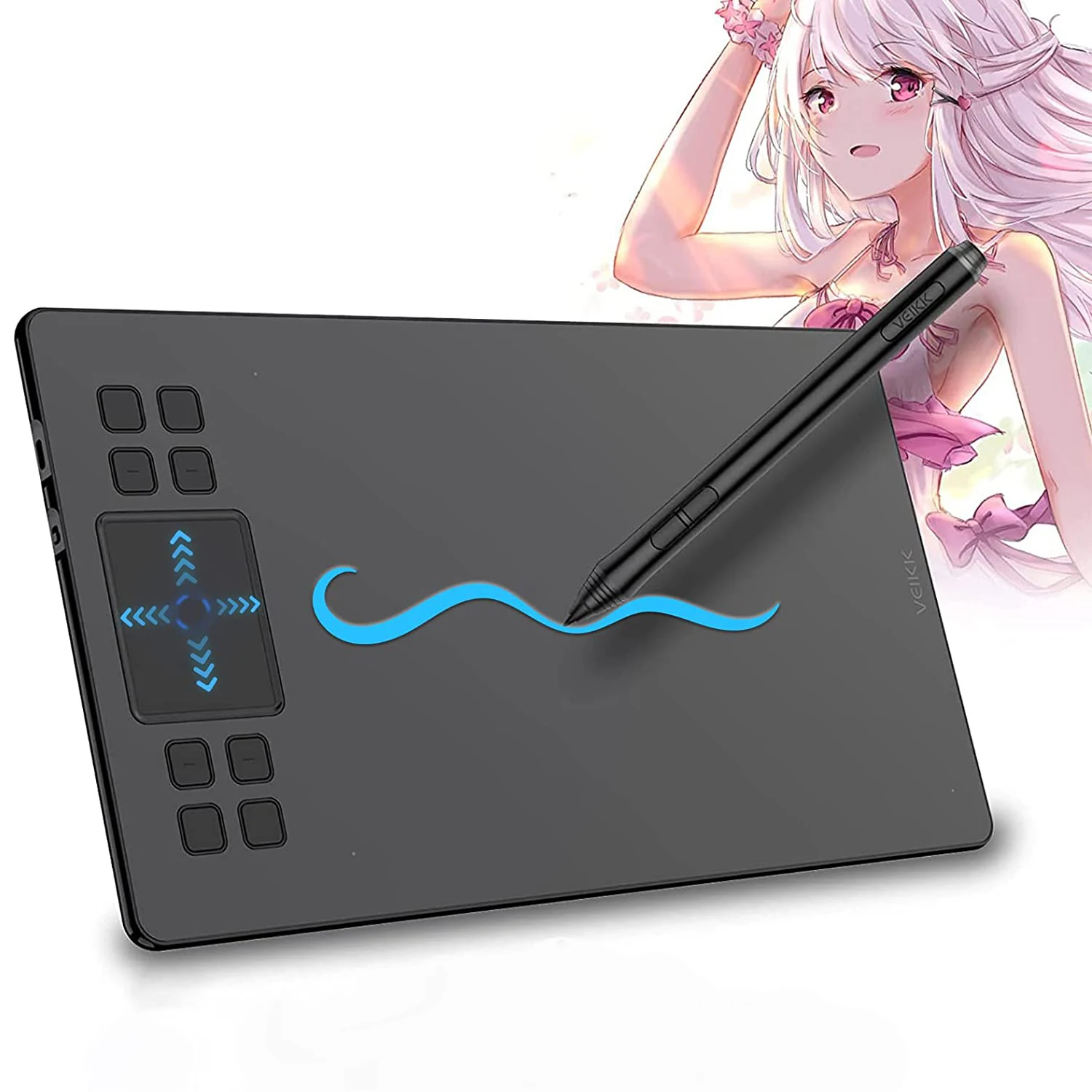 VEIKK A50 10 x6 Inch Drawing Tablet Graphics Digital Tablet Android Windows MAC with 8192 Level Battery-Free Pen