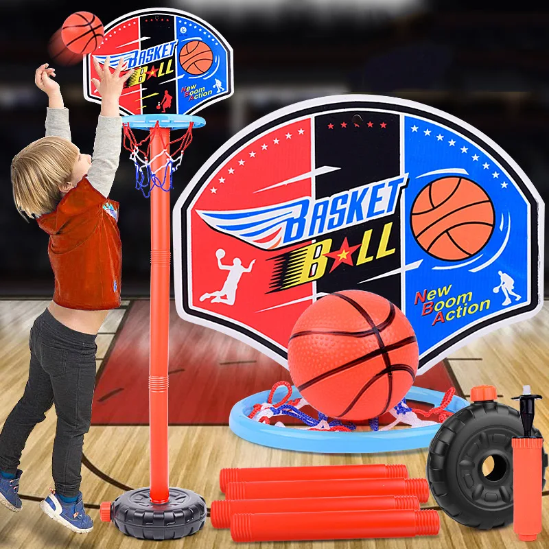 

Basketball Hoop Board Set Kids Toys Height-Adjustable Portable Indoor Outdoor Basketball Sports Stands with Ball Family Games